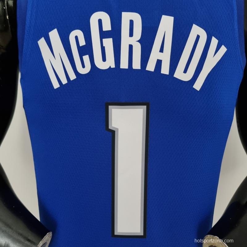 75th Anniversary McGrady #1 Orlando Magic Blue NBA Jersey