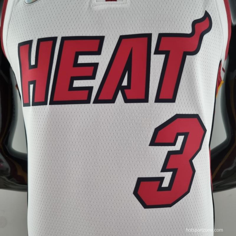 75th Anniversary Miami Heat WADE #3 White NBA Jersey