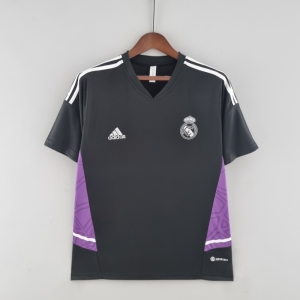 22/23 Real Madrid Training Jersey Black Purple Border