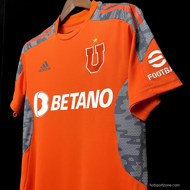 22/23 Chile Universidad De Goalkeeper Orange Jersey