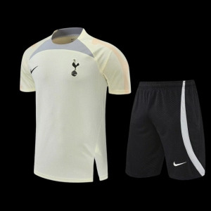 2223 Tottenham Hotspur Light Yellow Short Sleeve Training Jersey: 