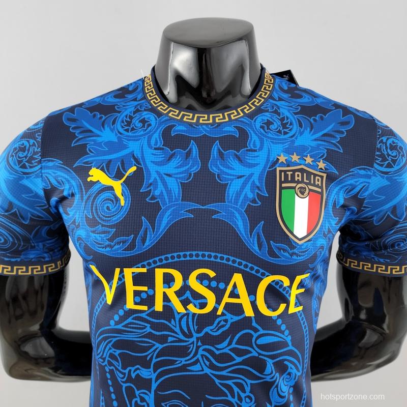 Player Version 2022 Italy X Versace Blue Jersey
