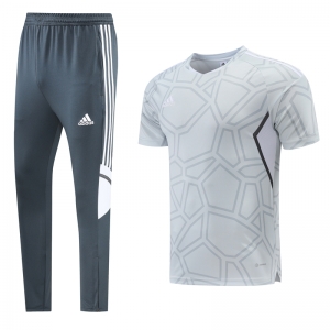 22/23 Adidas Light Grey T-shirts+Long Pants Training Jersey