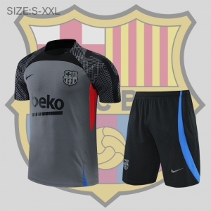 22/23 Barcelona Training Jersey Short Sleeve Kit Black Grey