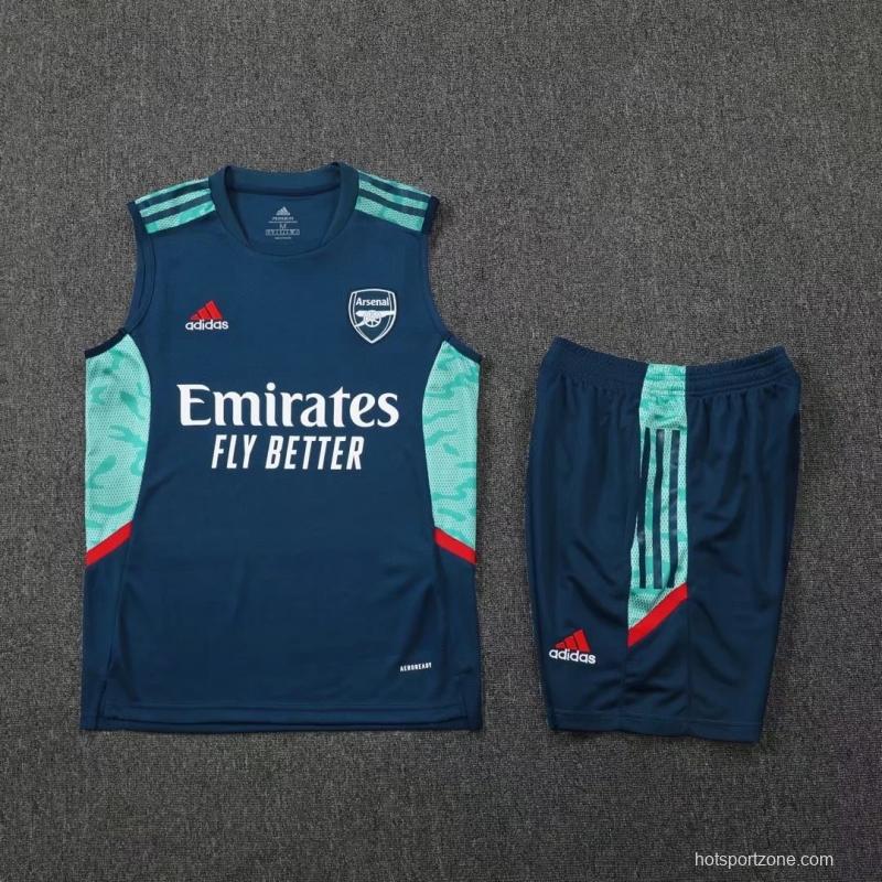 22/23 Arsenal Pre-match Training Jersey Royal Blue Vest