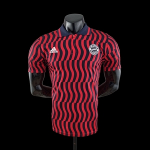 22/23 Bayern Munich POLO Red And Black Stripes