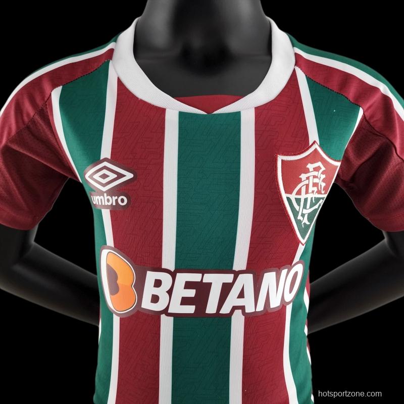 22/23 Kids Kit Fluminense Home Size16-28 Soccer Jersey