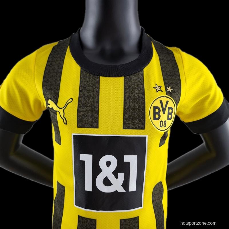 22/23 Kids Kit Dortmund Home SIZE16-28 Soccer Jersey