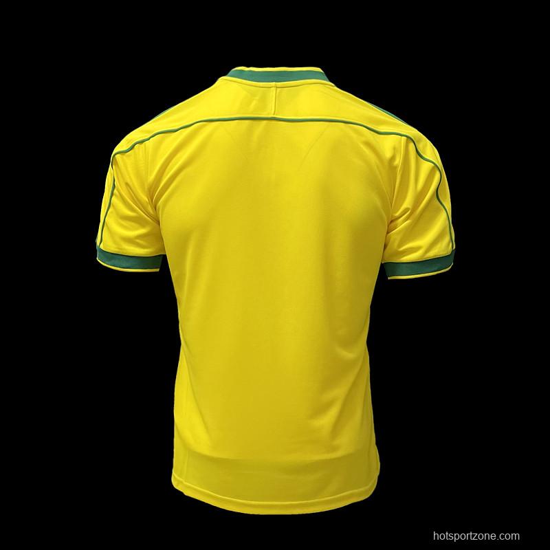 Retro 1998 Brazil Home Soccer Jersey