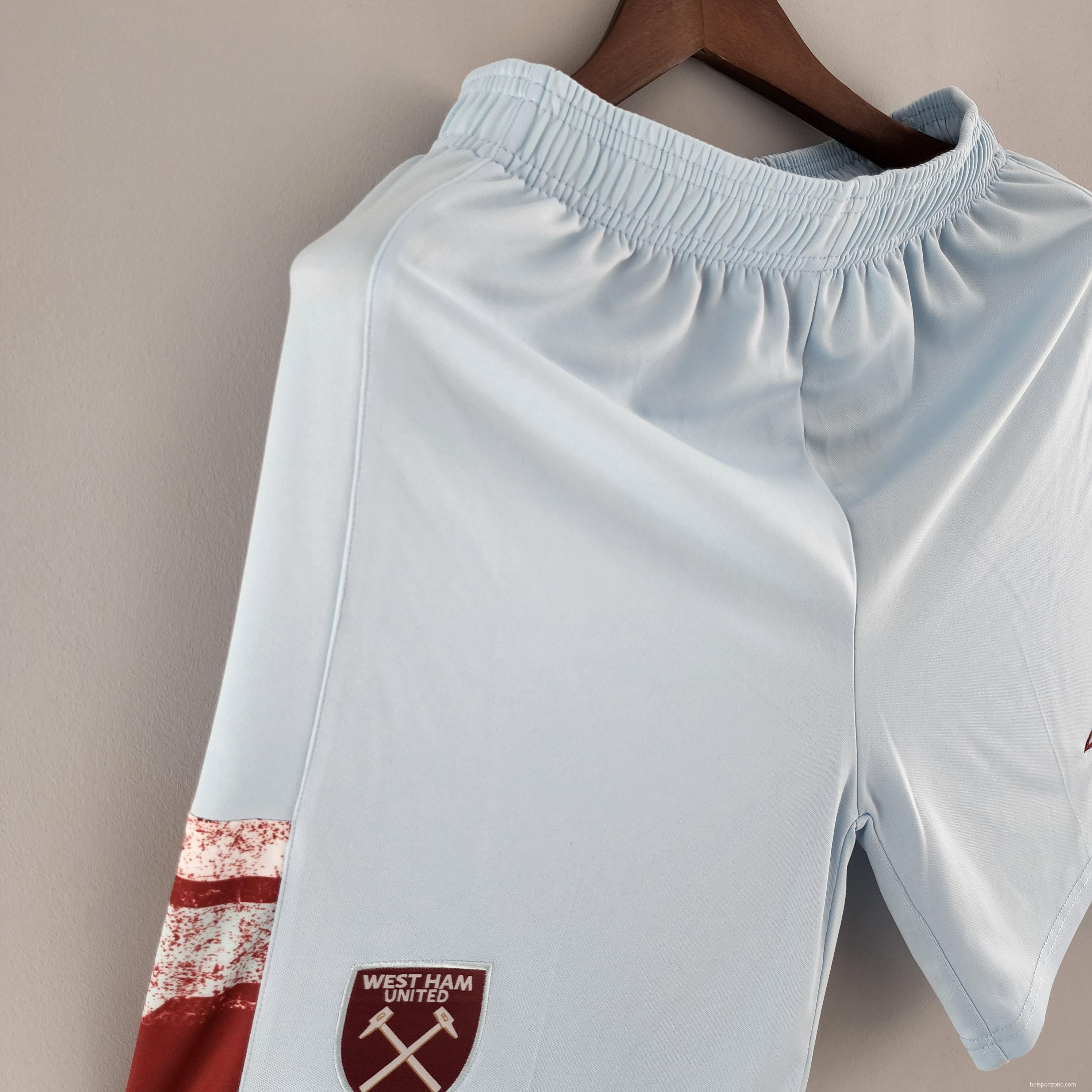 22/23 West Ham United Shorts Home Soccer Jersey
