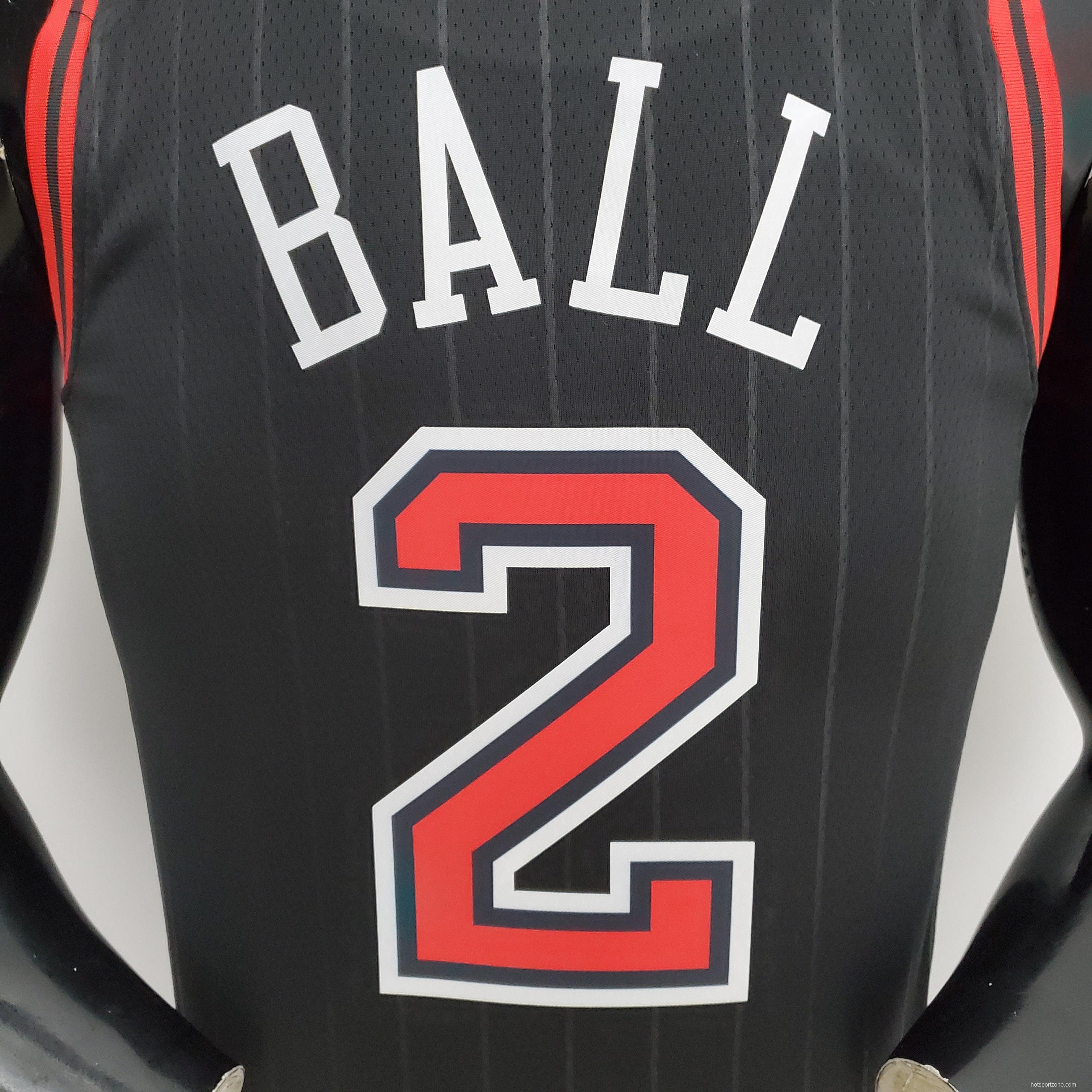 75th Anniversary Ball #2 Bulls Flyers Black NBA Jersey