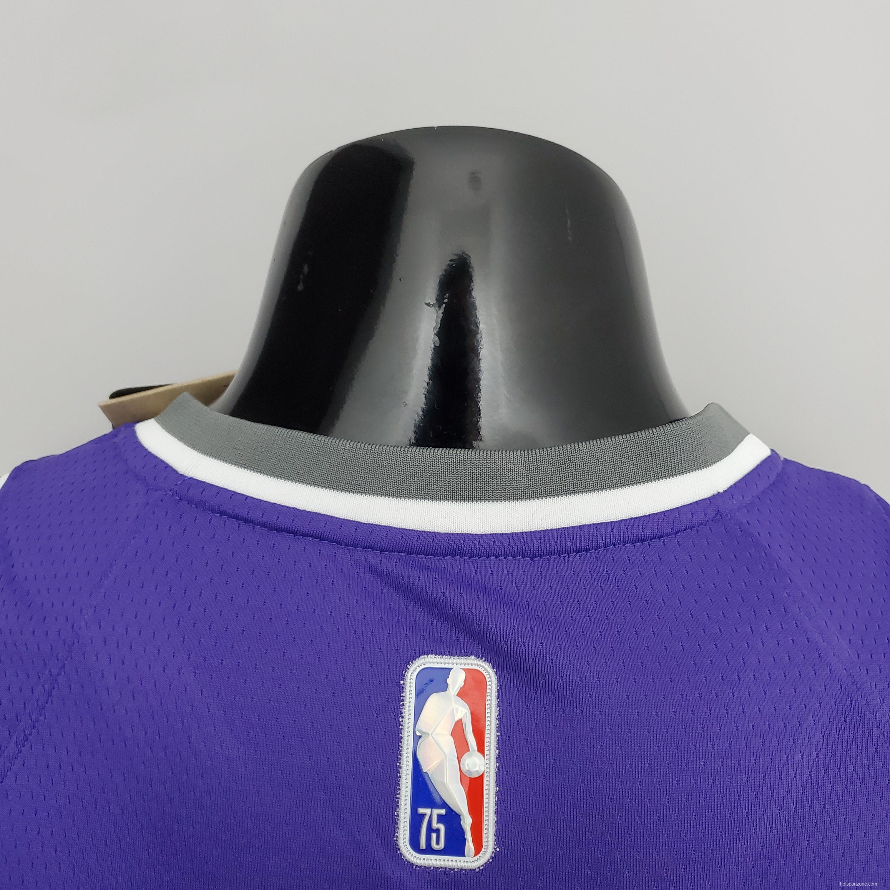 NBA 75th Anniversary Kings Williams#55 Black Purple Jersey