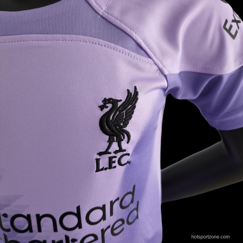 22/23 Liverpool Kids Kit Goalkeeper Purple Size 16-28