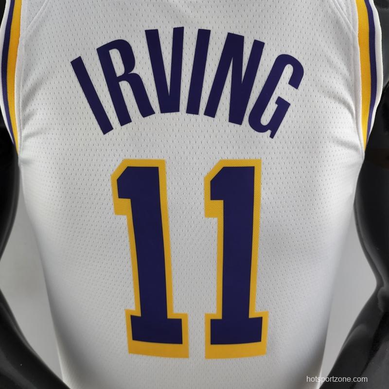 75th Anniversary IRVING #11 Los Angeles Lakers White NBA Jersey