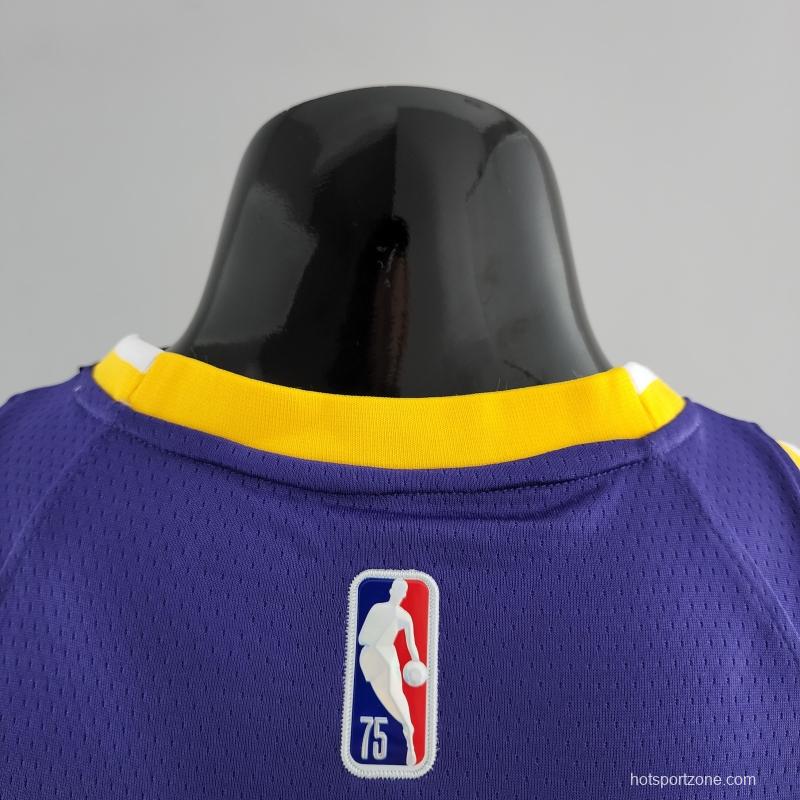 75th Anniversary TOSCANO #95 Los Angeles Lakers Jordan Purple NBA Jersey