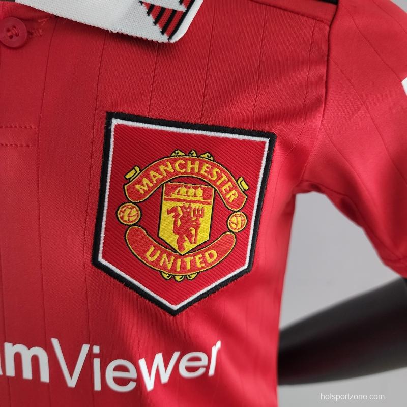 22/23 Kids Manchester United Home SIZE16-28 Soccer Jersey