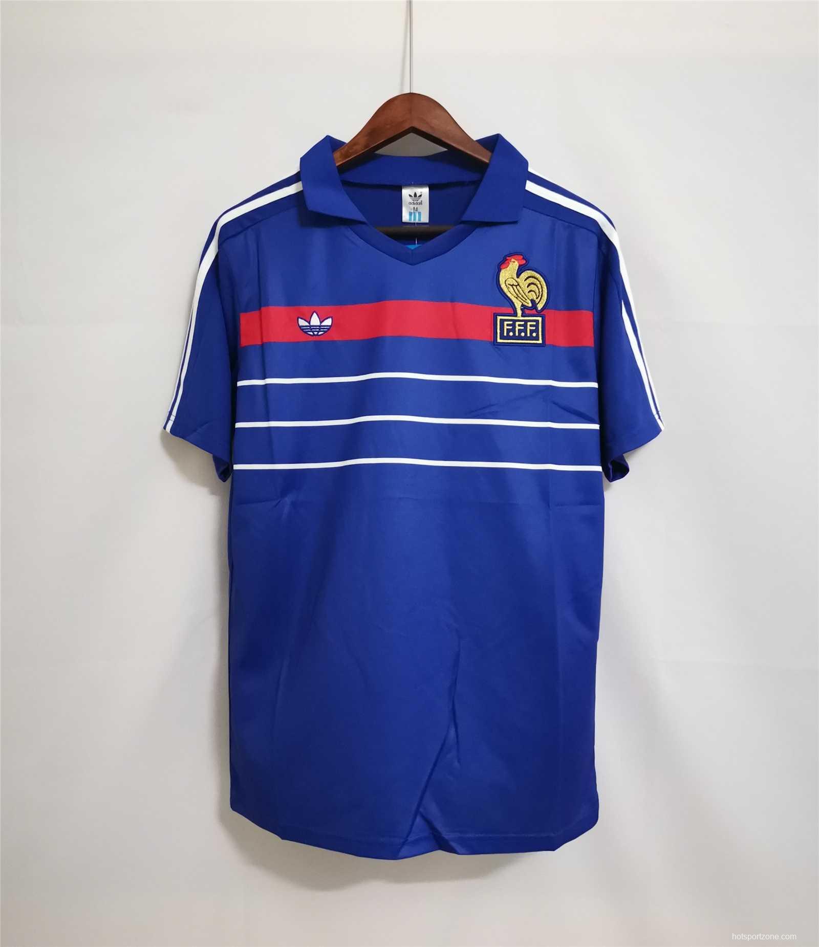 Retro 1984 France Home Soccer Jersey