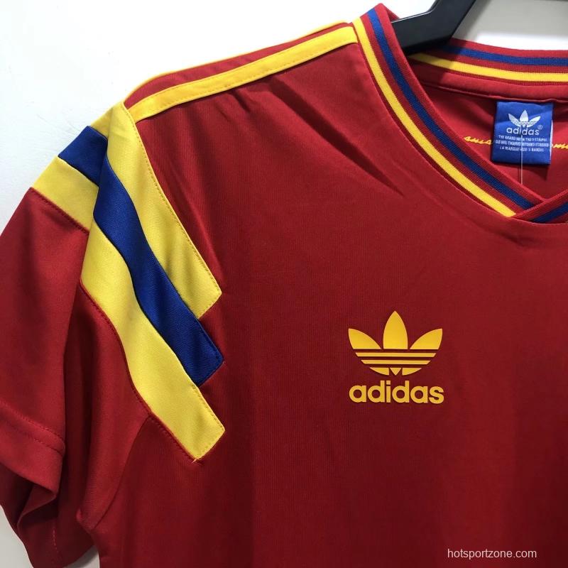 Retro 1990 Colombia Away Red Soccer Jersey