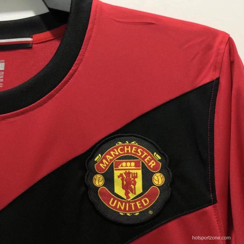 Retro 09/10 Long Sleeve Manchester United Home Soccer Jersey