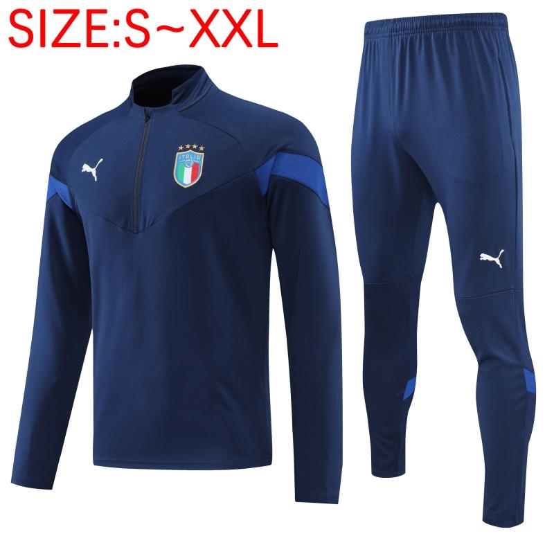 2022 Italy Navy Half Zipper Tracksuit