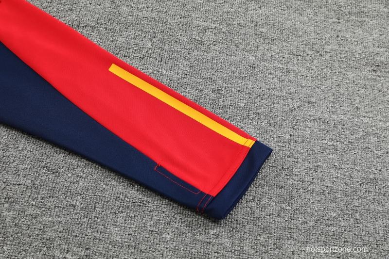 2022 Spain Navy Half Zipper Tracksuit