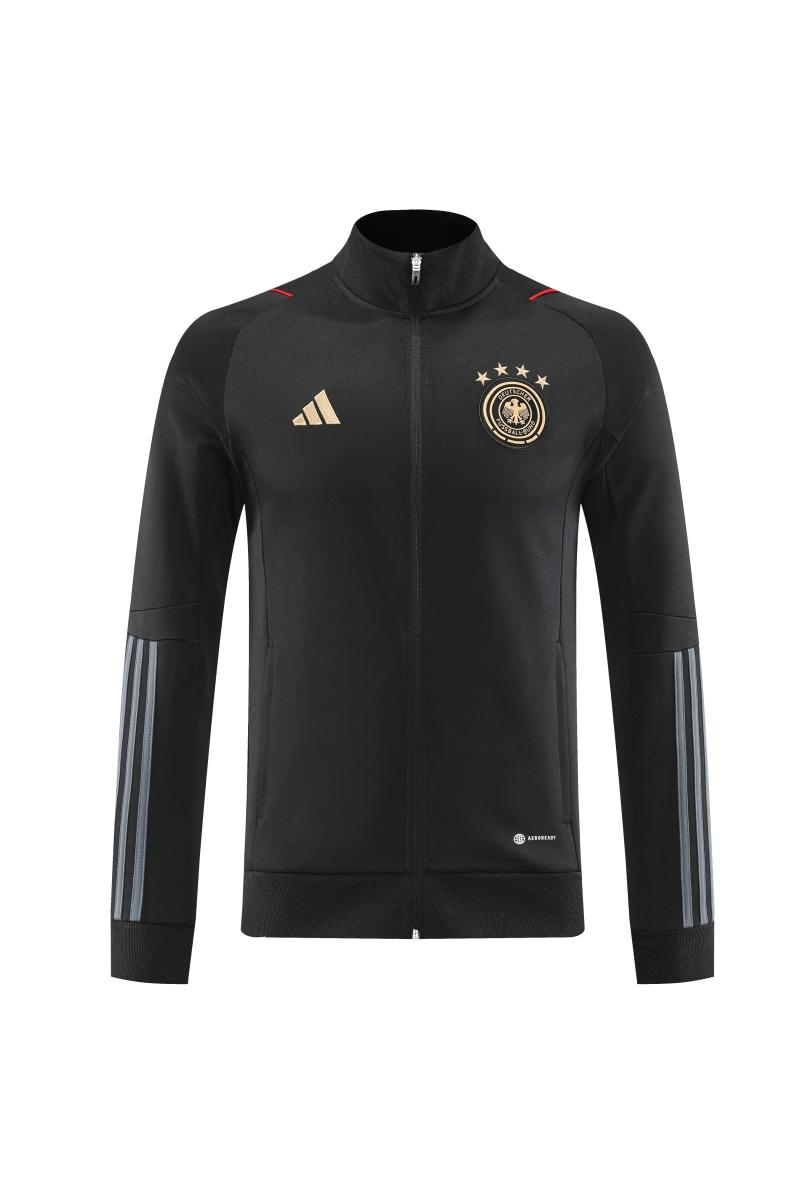 2022 Germany Black Full Zipper Tracksuit