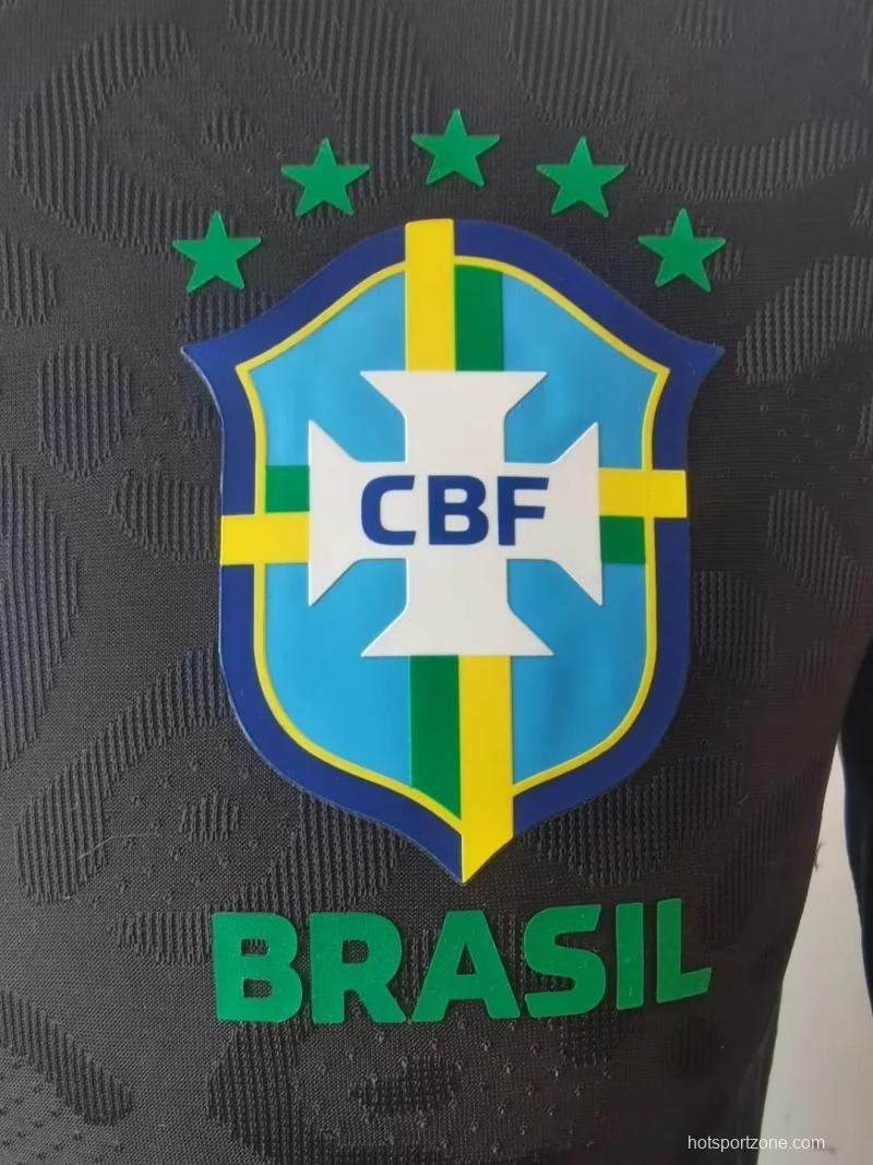 Player Version 2022 Brazil Black Concept Long Sleeve Jersey