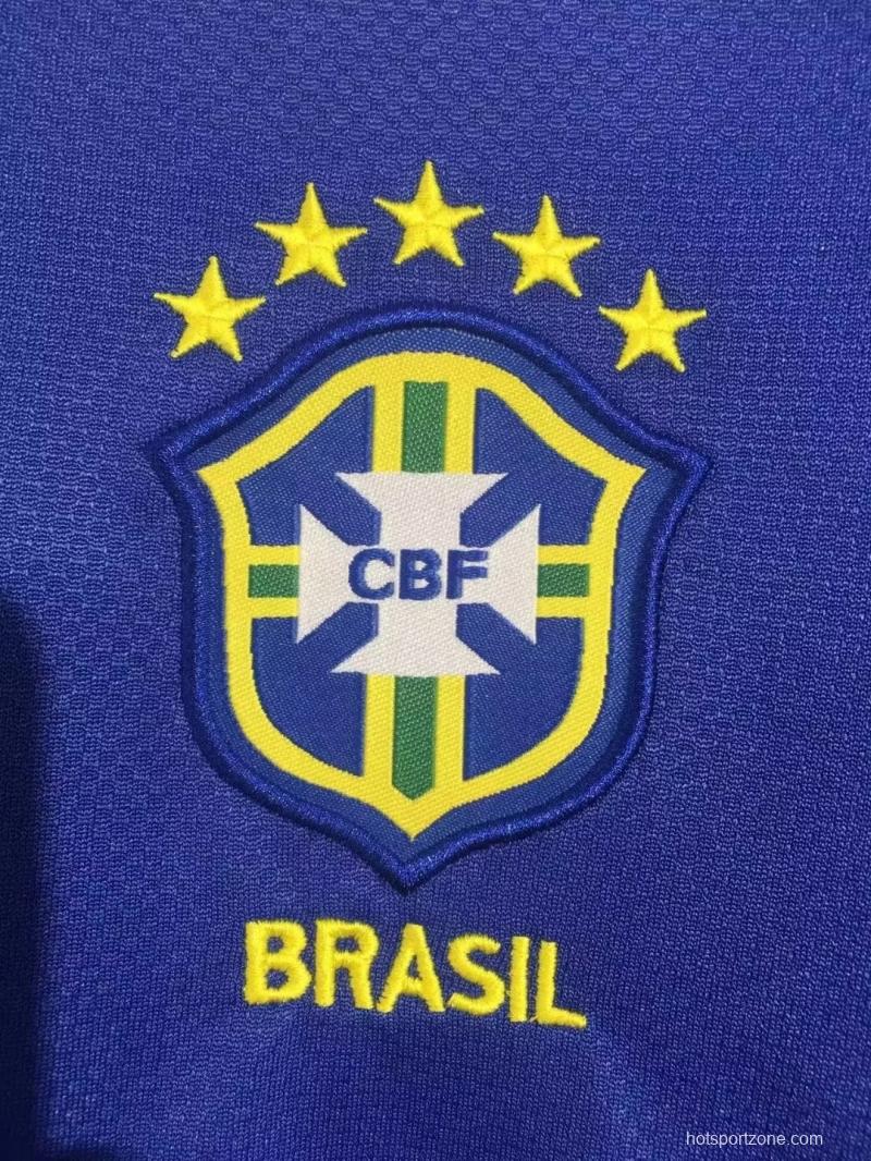 Retro 2004 Brazil Away Blue Jersey