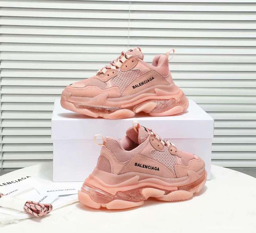 Men/Women Balenciaga Triple S Clear Sole Pink Sneaker Item 6380380