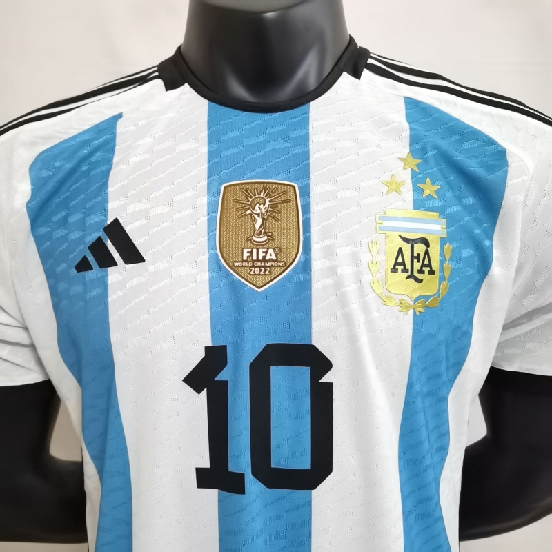 Player Version 3 Stars 2022 Argentina MESSI #10 Home Jersey With World Cup Champion Patches