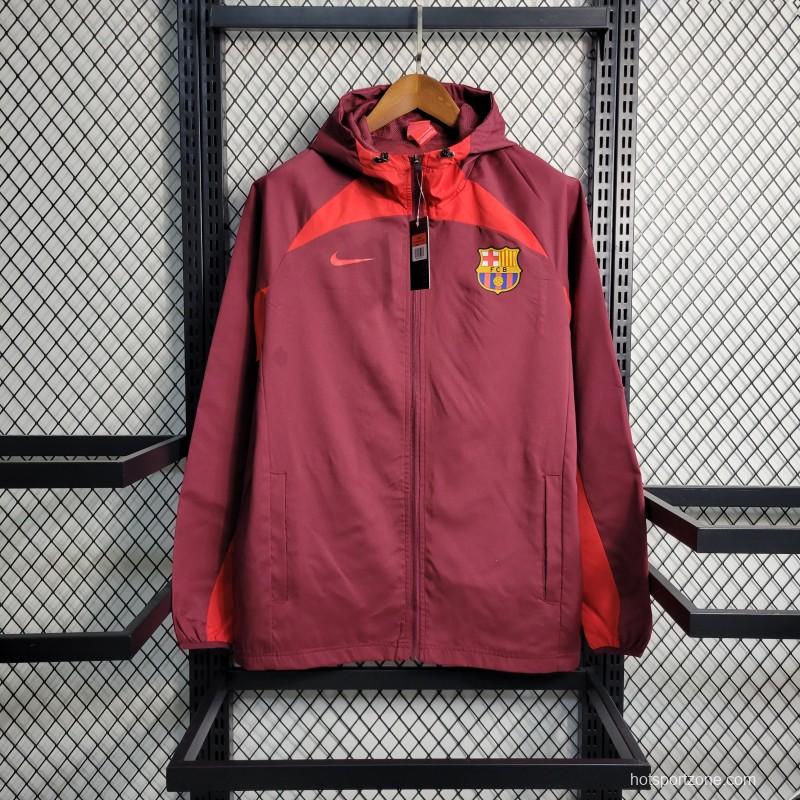 23-24 Barcelona Red Windbreaker