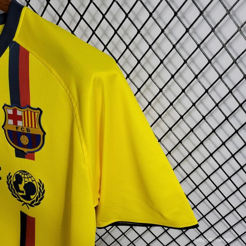 Retro 08/09 Barcelona Away Yellow Jersey