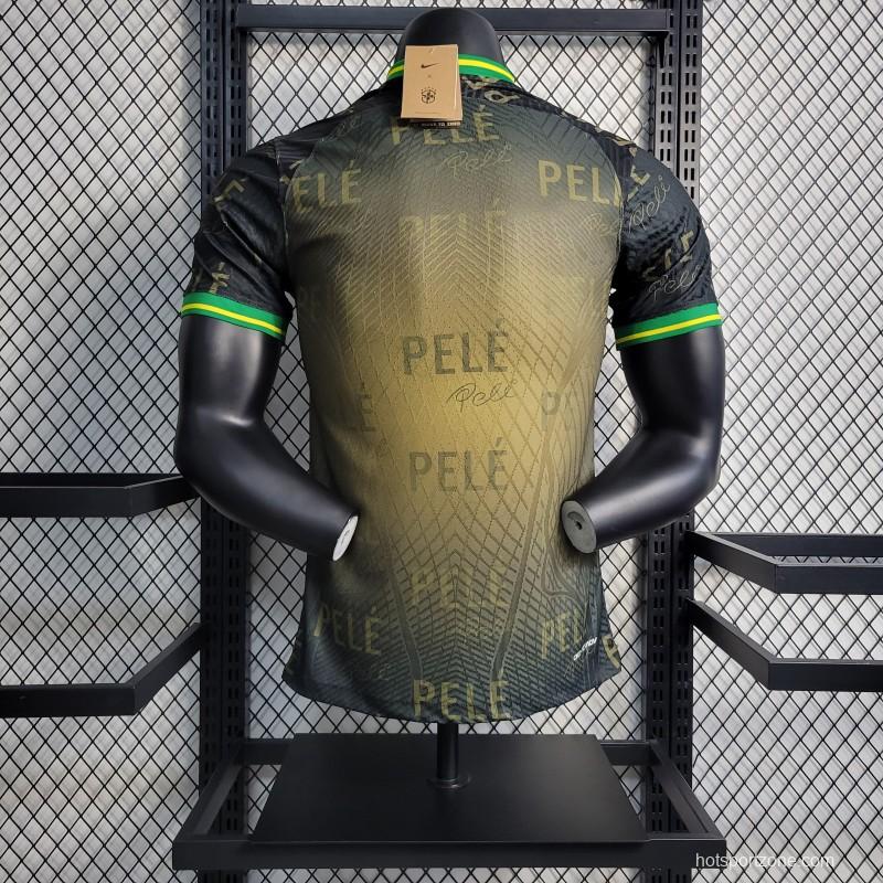 Player Version 2022 Brazil PELE Black Commemorative Black Jersey
