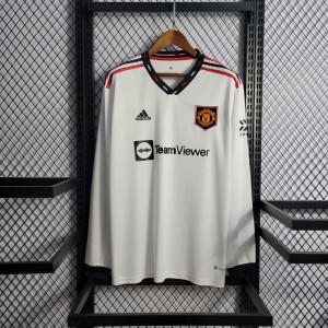 22/23 Long Sleeves Manchester United Away White Jersey