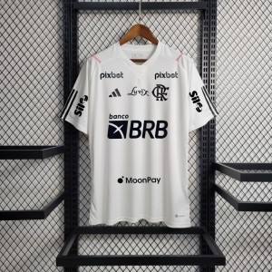 23/24 Flamengo White Jersey With Full Front Back Sponsor