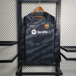 23-24 Long Sleeve Barcelona Black Goalkeeper Jersey