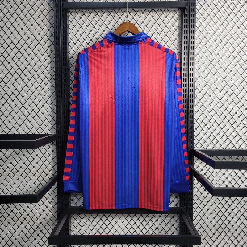 Retro 91/92 Barcelona Home Long Sleeve Jersey