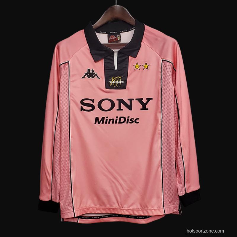 Retro 97/98 Juventus Away Pink Long Sleeve Jersey
