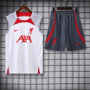 23-24 Liverpool White Vest Jersey+Shorts