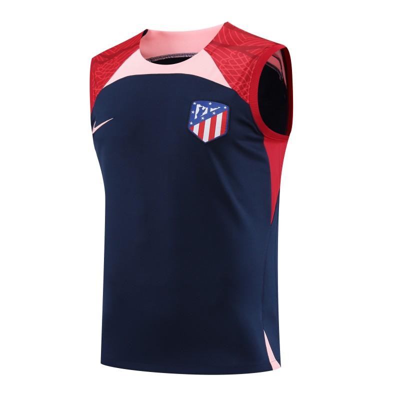 23-24 Atletico Madrid Black Red Vest Jersey+Shorts