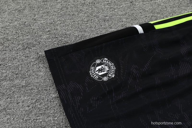 23-24 Manchester United Black Green Short Sleeve+Shorts