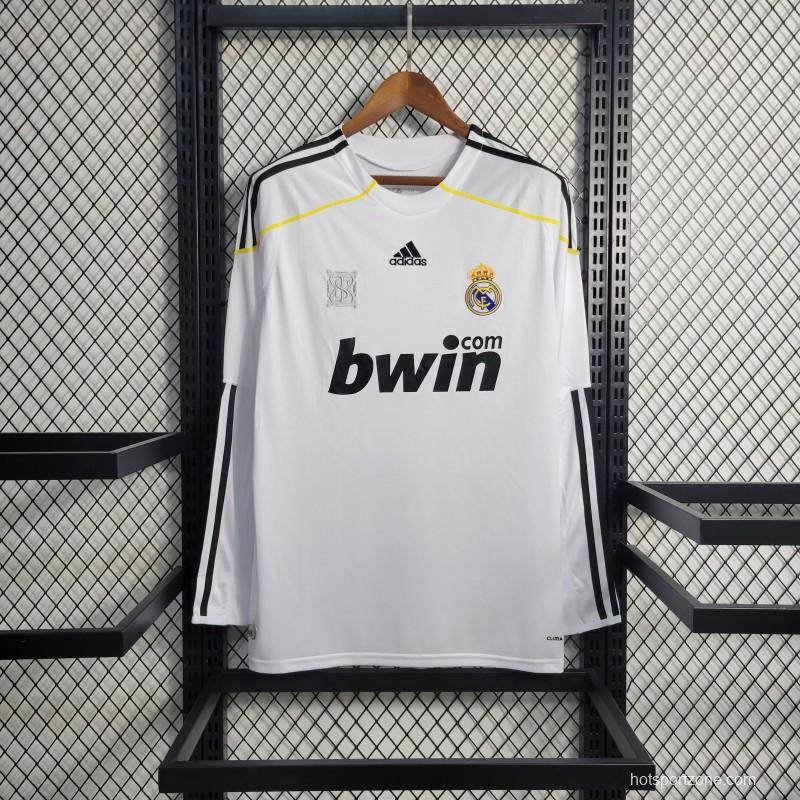 Retro Long Sleeve 09/10 Real Madrid Home Jersey