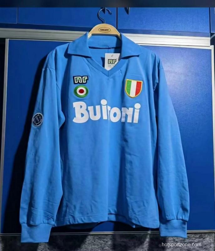 Retro 87/88 SSC Napoli Home Long Sleeve Jersey