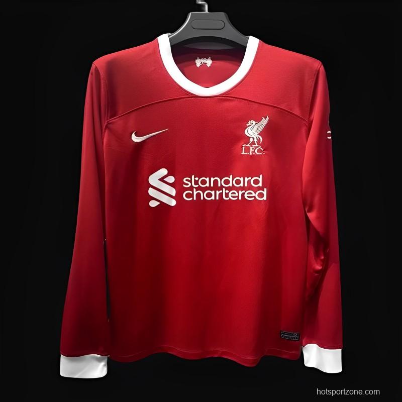 23/24 Liverpool Home Long Sleeve Jersey