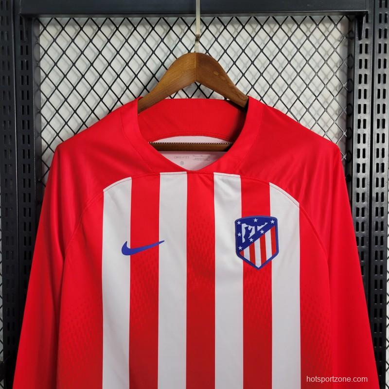 23-24 Atletico Madrid Home Long Sleeve Jersey
