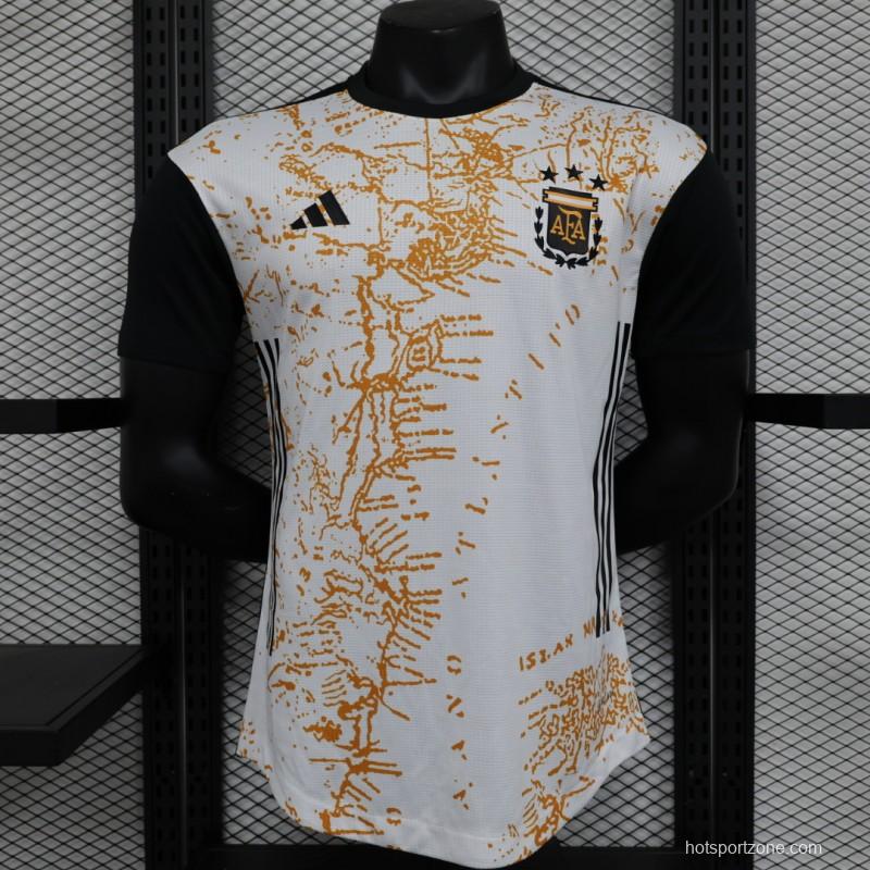 Player Version 2023 Argentina White/Brown Special Jersey