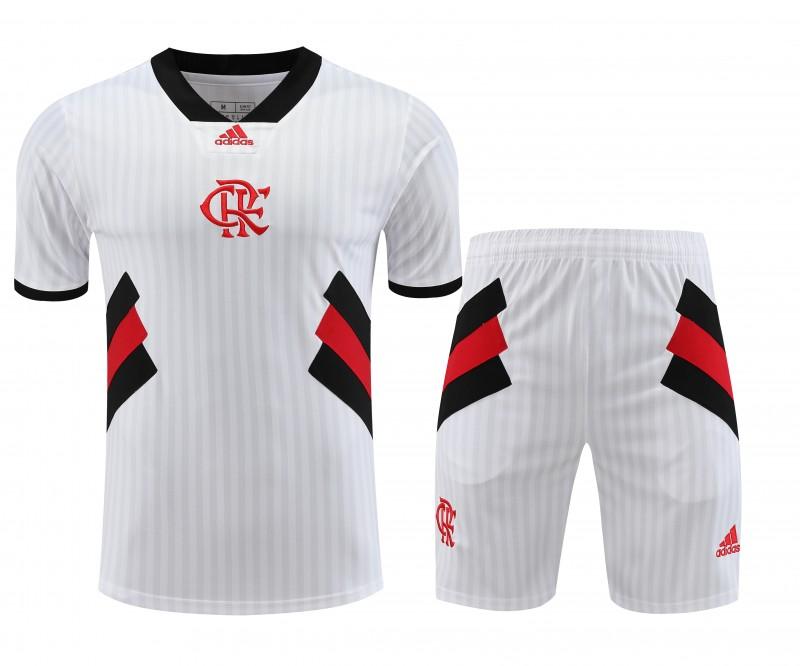 23-24 Flamengo White Remake Icon White Short Sleeve Jersey+Shorts