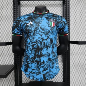 Player Version 2023 Italy Special Blue Black Jersey