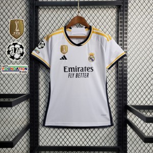 23-24 Women Real Madrid Home Jersey With Full Champion Patches