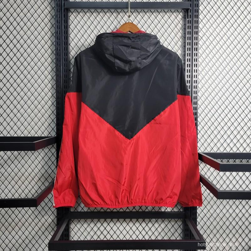 23-24 Flamengo Black Red Windbreaker